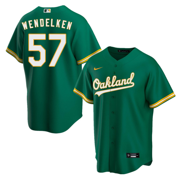 Nike Men #57 J.B. Wendelken Oakland Athletics Baseball Jerseys Sale-Green